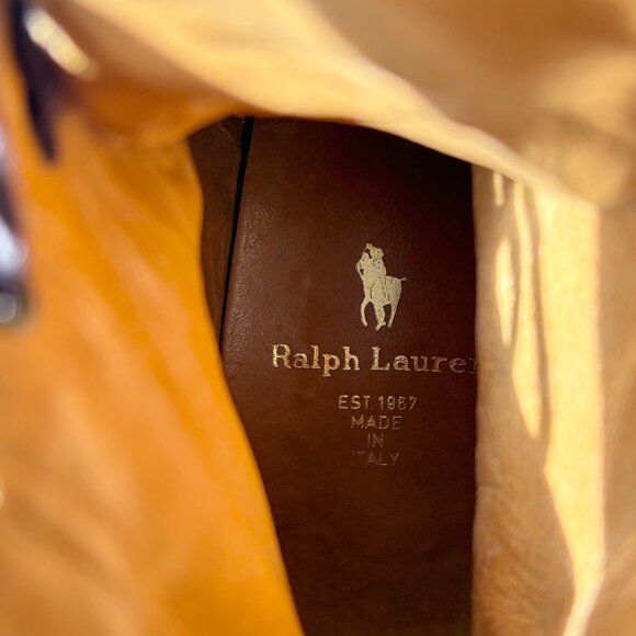 ULTRA RARE Vtg 80s Ralph Lauren Collection Leather Wingtip Granny Boots ITALY - Picture 6 of 8